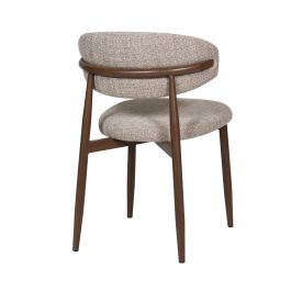 DKD Home Decor Silla Urban Yamap de Metal y Poliéster Beige Nogal, acabado Símil Madera, 52 x 78 x 54 cm (2 Unidades)