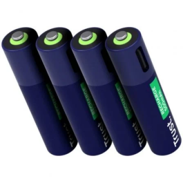 Trust Pilas AAA Recargables USB-C 25671 Pack 4 Unidades 500 mAh