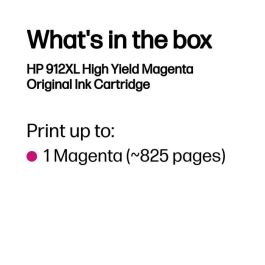 HP 912XL Cartucho de Tinta Original Alto Rendimiento Magenta, Calidad Profesional y Colores Vibrantes