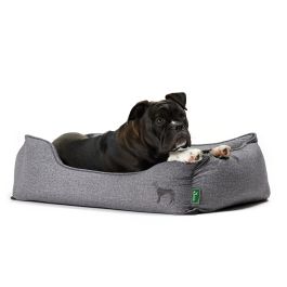 Hunter Sofá Perro Boston 80x60 cm Gris - Cama Mascota con Cojín Reversible, Funda Extraíble Lavable, Antideslizante