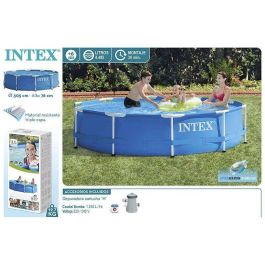 Piscina redonda metal frame con depuradora de cartucho capacidad 4485 litros 305x76 cm Piscina redonda metal frame con depuradora de cartucho capacidad 4485 litros 305x76 cm
