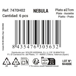 La Mediterranea Plato Ø 27 cm "Nebula" Md (12 Unidades)