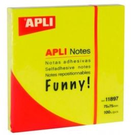Apli Bloc Notas Adhesivas Funny Reposicionables 100H 75x75 Amarillo Fluorescente Pack 12 Ud Precio: 7.79000057. SKU: B18CV3EB6W