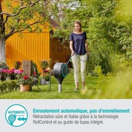 Gardena Enrollador de Manguera Automático RollUp S 15m (11mm Ø) Rebobinado Auto, Antitorsión, Antibloqueo, Kit Listo Usar - Raya Azul Gardena Enrollador de Manguera Automático RollUp S 15m (11mm Ø) Rebobinado Auto, Antitorsión, Antibloqueo, Kit Listo Usar - Raya Azul