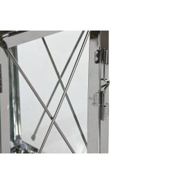 DKD Home Decor Farola Moderna Negro Acero y Cristal Set 2 Unidades 18 x 43 x 18 cm