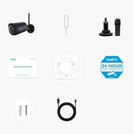 Reolink B320-B Cámara de Seguridad IP WiFi Batería Interior/Exterior Google Assistant 3MP 2K Color Negro