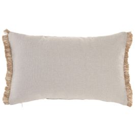 DKD Home Decor Cojín Boho Beige Natural Algodón Yute 50 x 30 cm con Cremallera (Pack de 2 Unidades)