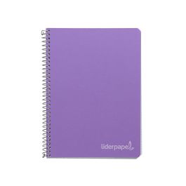 Cuaderno Espiral Liderpapel Cuarto Witty Tapa Dura 80H 75 gr Cuadro 4 mm Con Margen Color Violeta 5 unidades