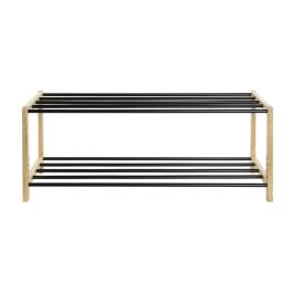 DKD Home Decor Zapatero Básicos Mueble Organizador de Pino y Acero Negro Natural Desmontable - Ancho 80 x Fondo 31 x Alto 32 cm DKD Home Decor Zapatero Básicos Mueble Organizador de Pino y Acero Negro Natural Desmontable - Ancho 80 x Fondo 31 x Alto 32 cm