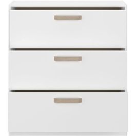 Cómoda DREAM de 3 cajones - Tablero de partículas - Decoración blanca - L79,7 x H87,8 x P43,8 cm Cómoda DREAM de 3 cajones - Tablero de partículas - Decoración blanca - L79,7 x H87,8 x P43,8 cm