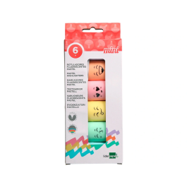 Liderpapel Rotulador Mini Fluorescente Pastel Punta Biselada Estuche 6 Unidades Colores Surtidos Trazo 1-4 mm