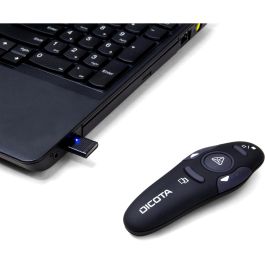 Dicota Pin Point Puntero Láser Inalámbrico para Presentaciones Ergonómico con Rango de 10 Metros y Receptor USB