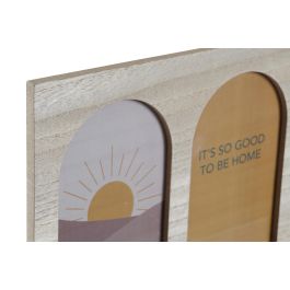 DKD Home Decor Perchero de Pared Boho en MDF, Diseño Natural y Multicolor, 56 cm Ancho x 5 cm Fondo x 23.5 cm Alto