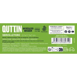 Quttin Servilletero de Bambú - Soporte Rectangular para Servilletas de Papel 18,2 x 7 x 24 cm (12 Unidades)