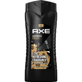 AXE Leather & Cookies Gel de Ducha 3 en 1 para Cuerpo, Cara y Cabello, Fragancia Amaderada y Fresca 400 ml