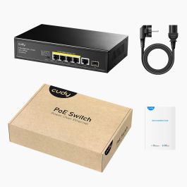 Cudy GS1005PTS1 Switch PoE+ SFP 5 Puertos Gigabit (4 PoE+ 120W) + 1 SFP Slot Montaje Rack/Pared