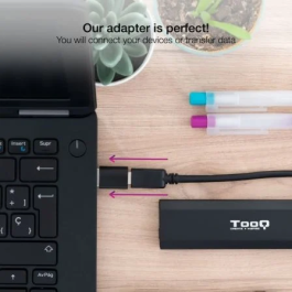 ADAPTADOR NANO CABLE USB A/M - USB C/H 3.1 NEGRO