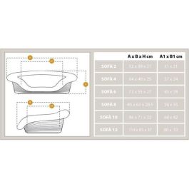 Ferplast FER1701701069138 Sofá Cama para Mascotas SOFÁ 6, Diseño Moderno, Cojín Estampado, Base Antideslizante