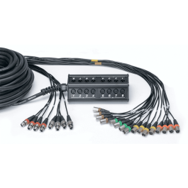 Cordial Caja de Escenario 16 Entradas XLR 8 Salidas con Cable de 30 m
