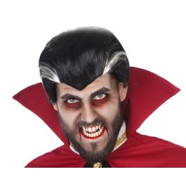 Peluca Vampiro Tupé Negro Con Canas para Adulto - Disfraz Halloween Drácula