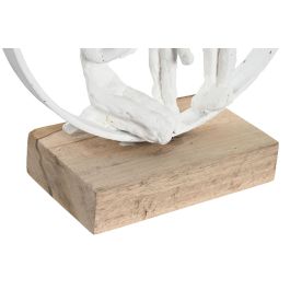 DKD Home Decor Figura Urban Blanco Marron 2 Unidades 10 x 27 x 23 cm