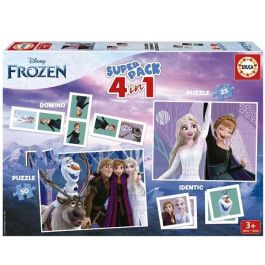 Superpack 4 en 1 frozen (domino, puzzle 25, puzzle 50 e identiti)