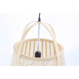 DKD Home Decor Lámpara de Techo Tropical Crema Natural Bambú Lino 47 x 64 x 47 cm