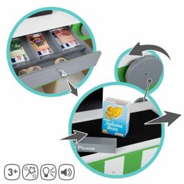 Color Baby Supermercado de madera con caja registradora eléctrica y 25 accesorios 80x30xh80 cm, para 3+ años con luces y pilas AA