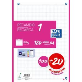 Oxford Recambio Classic 120 Hojas A4 Sueltas 90 gr, 5x5 mm, 4 Taladros, Banda Fucsia, Compatible con SCRIBZEE Oxford Recambio Classic 120 Hojas A4 Sueltas 90 gr, 5x5 mm, 4 Taladros, Banda Fucsia, Compatible con SCRIBZEE Precio: 4.58999948. SKU: B1CS7XNSFA