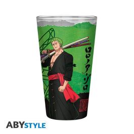 Abystyle Vaso Grande One Piece Roronoa Zoro 400ml x2 Unidades de Cristal Oficial para Colección
