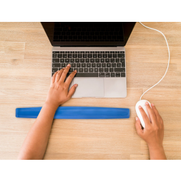 Q-connect Reposamuñecas de Gel para Teclado, Azul, TPU y Base PU, 525x58x17 mm