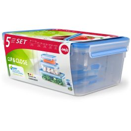 Emsa Fiambreras CLIP & CLOSE, Set de 5, Capacidad 0.15-3.70 L