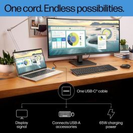 HP P34hc G4 Monitor Curvo WQHD USB-C Pantalla Ultrawide para Experiencia Visual Inmersiva y Productividad