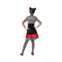 Disfraz de Mimo para Niña Blanco y Negro a Rayas, Infantil 3-4 Años - Temática Circo, 2 Piezas: Vestido y Cuello Disfraz de Mimo para Niña Blanco y Negro a Rayas, Infantil 3-4 Años - Temática Circo, 2 Piezas: Vestido y Cuello