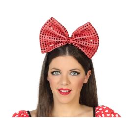 Diadema de lazo rojo con lentejuelas para disfraces y fiestas temáticas Precio: 1.49999949. SKU: S1130069