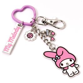 THE CARAT SHOP Llavero My Melody Hello Kitty con Clip y Anilla de Corazón, Aleación de Zinc