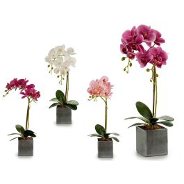 Ibergarden Orquídea Decorativa de Plástico, 51 cm de Alto, en Maceta Cuadrada Gris de 10 cm, Colores Surtidos (12 Unidades) Precio: 76.4999994. SKU: B1BNGY9H4H