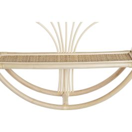 DKD Home Decor Estantería de Pared Balines de Ratán Natural 60x60x14 cm con 2 Baldas