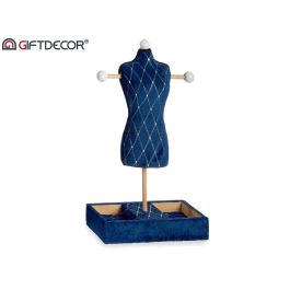 Maniquí Portajoyas de Terciopelo Azul con Diseño de Rombos - Giftdecor 12x40x24 cm (6 Unidades) Maniquí Portajoyas de Terciopelo Azul con Diseño de Rombos - Giftdecor 12x40x24 cm (6 Unidades)