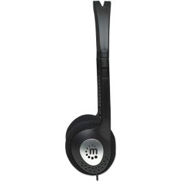 MANHATTAN Auriculares Estéreo Alámbricos 3.5mm Negro Diadema Música Supraaural 20-20000 Hz Cable 2.2m