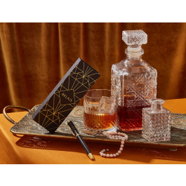 Belius Soiree Bolígrafo de Aluminio Negro y Dorado Tinta Azul Diseño Art Deco