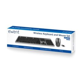 Ewent Kit Teclado + Mouse Inalámbrico EW3272, Teclado Silencioso de Perfil Bajo, Mouse 1600 DPI, Receptor USB-C/USB-A