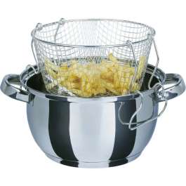 GSW Freidora 488204 Inducción Acero Inoxidable con Tapa de Cristal 22 cm