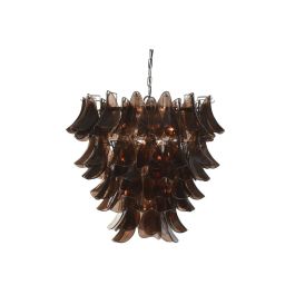 Lámpara de Techo Home ESPRIT Marrón Plateado Cristal Acero 25 W 80 x 80 x 80 cm
