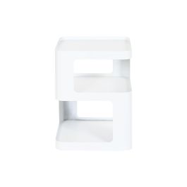 DKD Home Decor Mesita Auxiliar Urban de Metal Blanco 40x54x40 cm, con 1 Estante