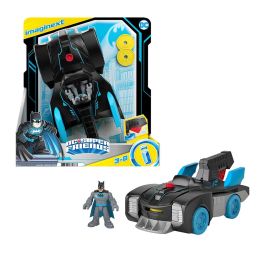 Imaginext Gwt24 Batmóvil DC Super Friends Bat-Tech Transformable con Figura Batman Lanza Proyectiles para Niños +3 Años