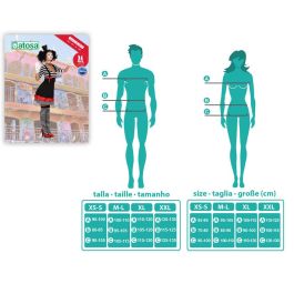 Disfraz Mimo Mujer Adulto Blanco Negro XL - Temática Circo, Vestido y Pajarita