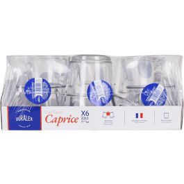 Duralex Set 6 Tazas de Café Apilables Transparentes Colección Caprice 22 cl