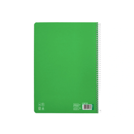 Liderpapel Cuaderno Espiral A4 Tapa Dura 80 Hojas 90gr Cuadro Pautado 3mm Color Verde