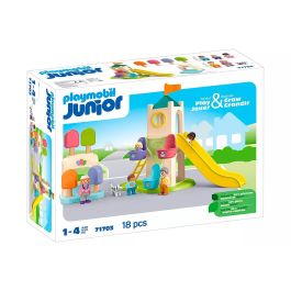 Playmobil Parque Infantil Aventura Junior con noria, tobogán, figuras y perro, Edad 1+ años